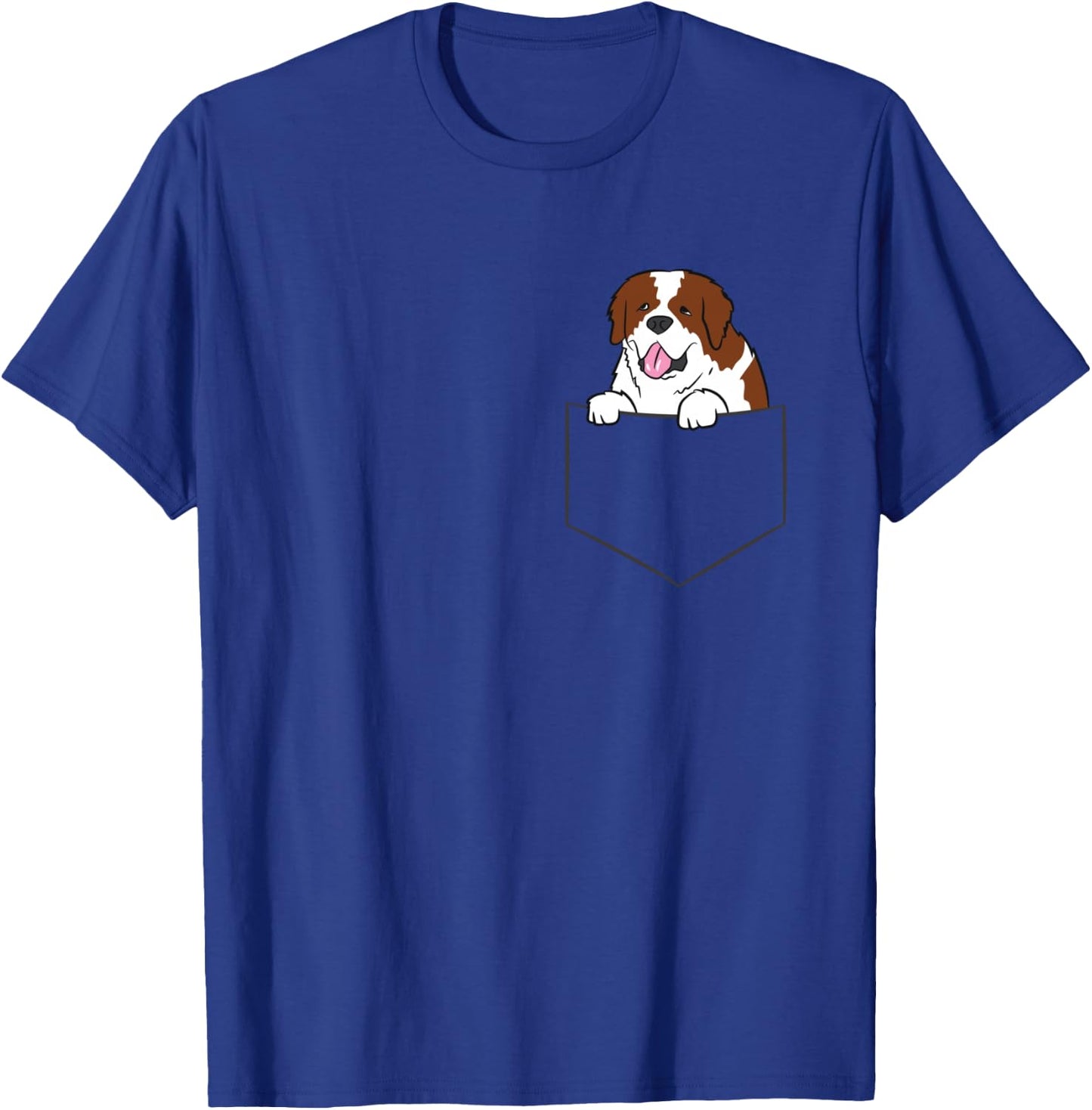Funny Saint Bernard In Pocket Dog in a Pocket Saint Bernard T-Shirt - T-Shirt | Royal