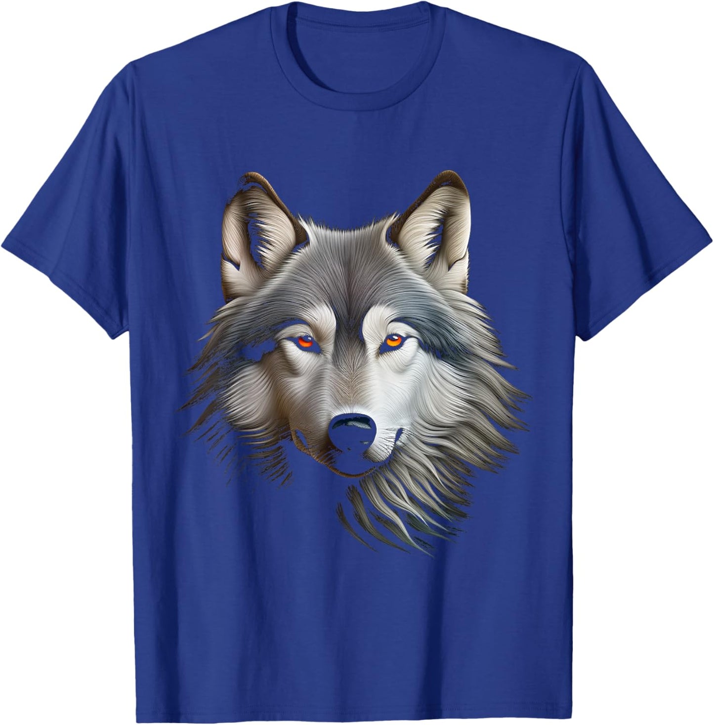Wolf Lover Illustration Animal Art Face Graphic Wolf T-Shirt - T-Shirt | Royal