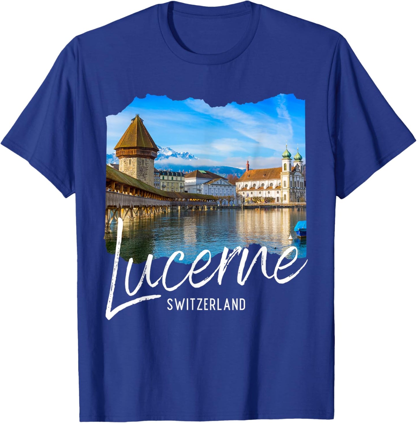 Lucerne Switzerland Souvenir Store Black -Adults T-Shirt - T-Shirt | Royal