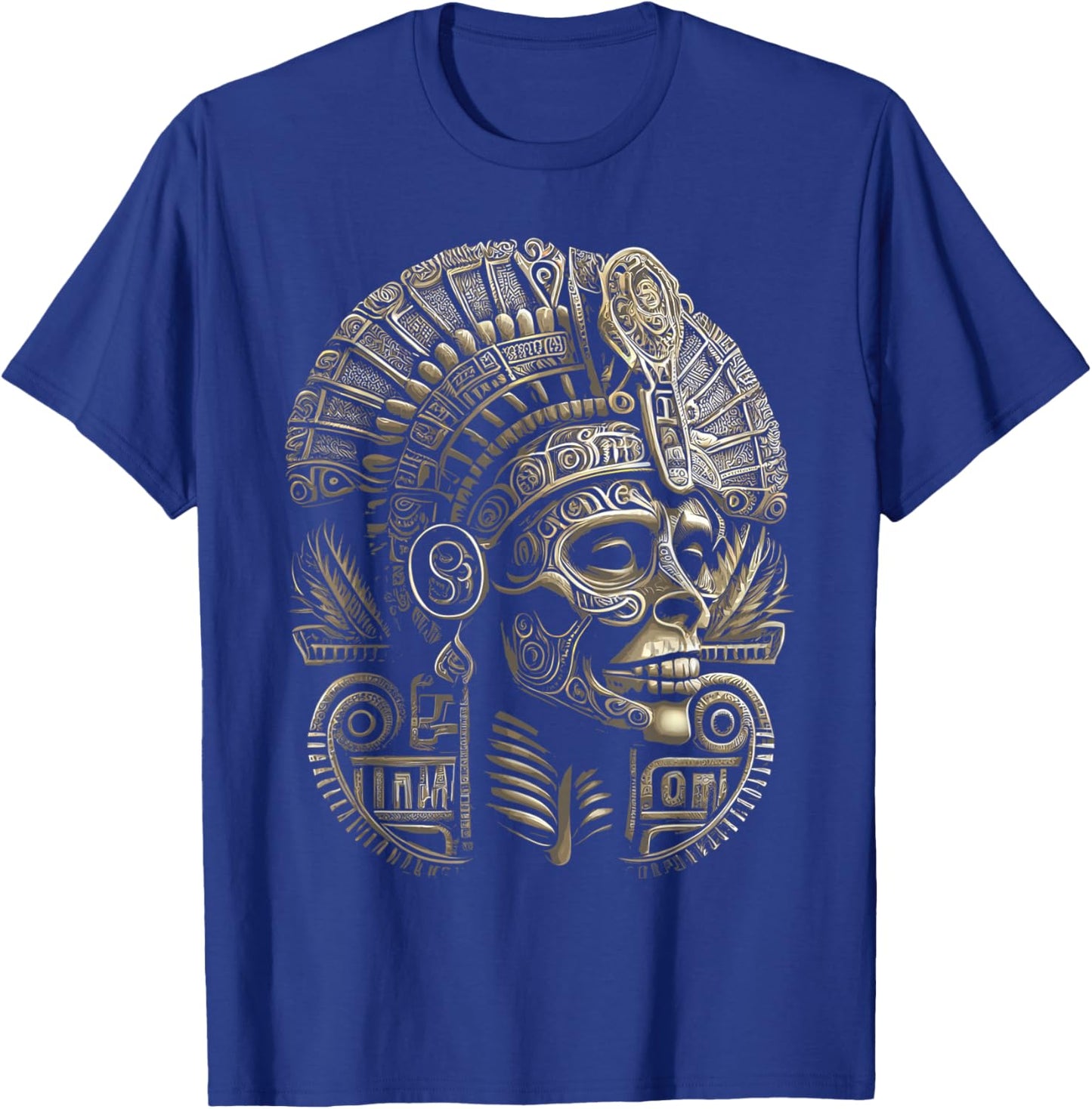 Mexican Mictlantecuhtli Aztec God of Death Skull T-Shirt - T-Shirt | Royal