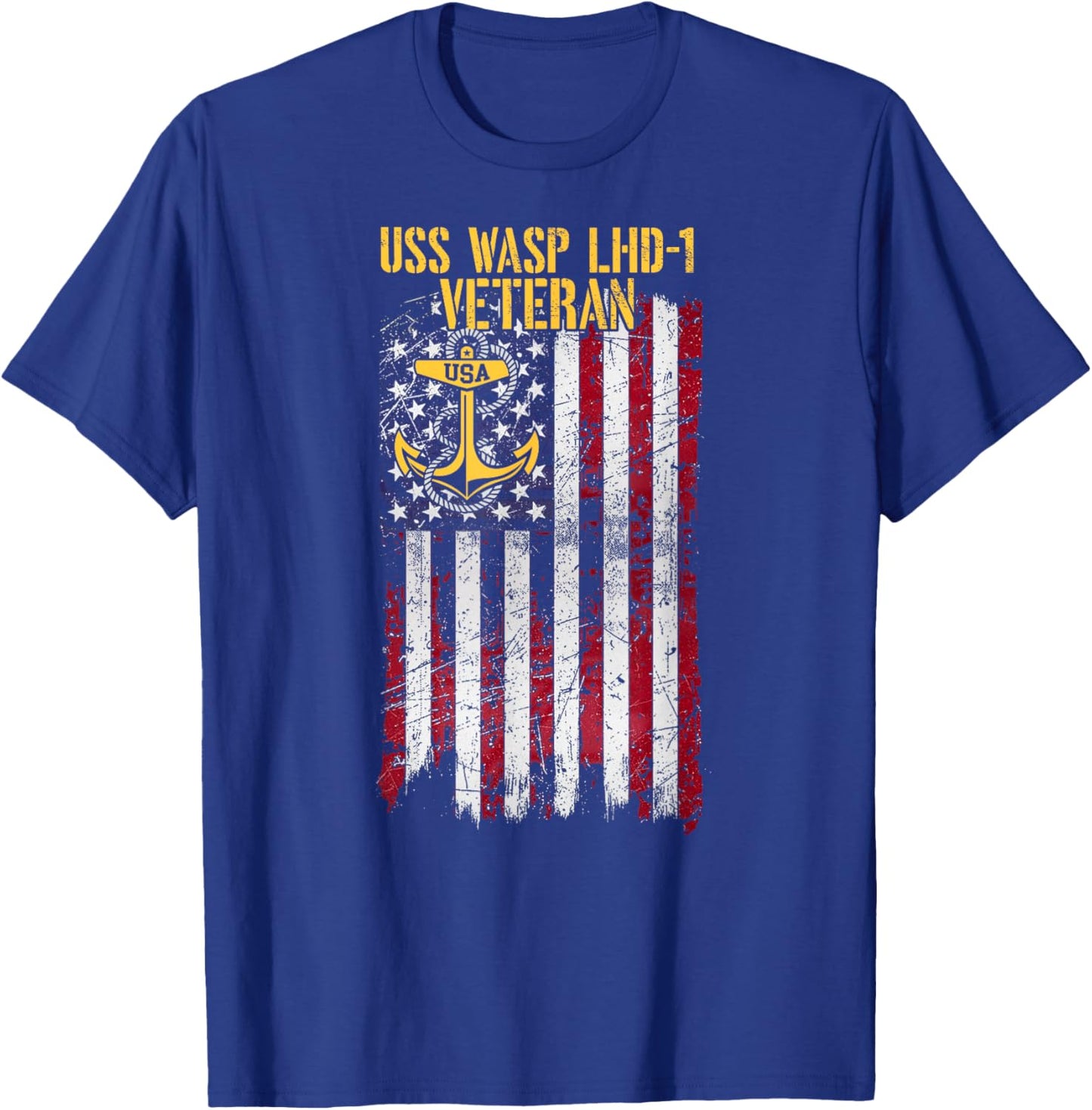 USS Wasp LHD-1 Amphibious Assault Ship Veteran T-Shirt - T-Shirt | Royal