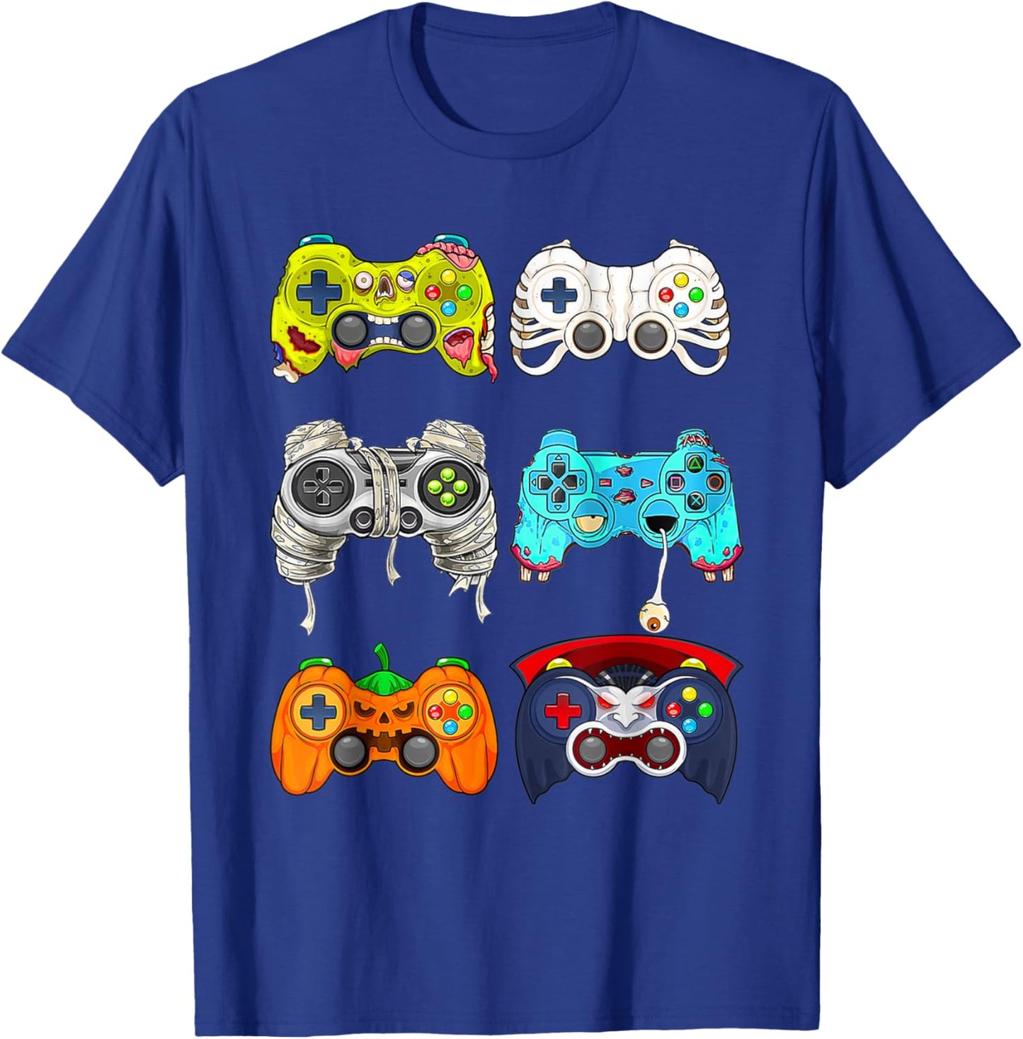 Halloween Skeleton Zombie Gaming Controllers Mummy T-Shirt - T-Shirt | Royal
