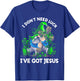 I Don't Need Luck I've Got Jesus Gnome Shamrock T-Shirt - T-Shirt | Royal