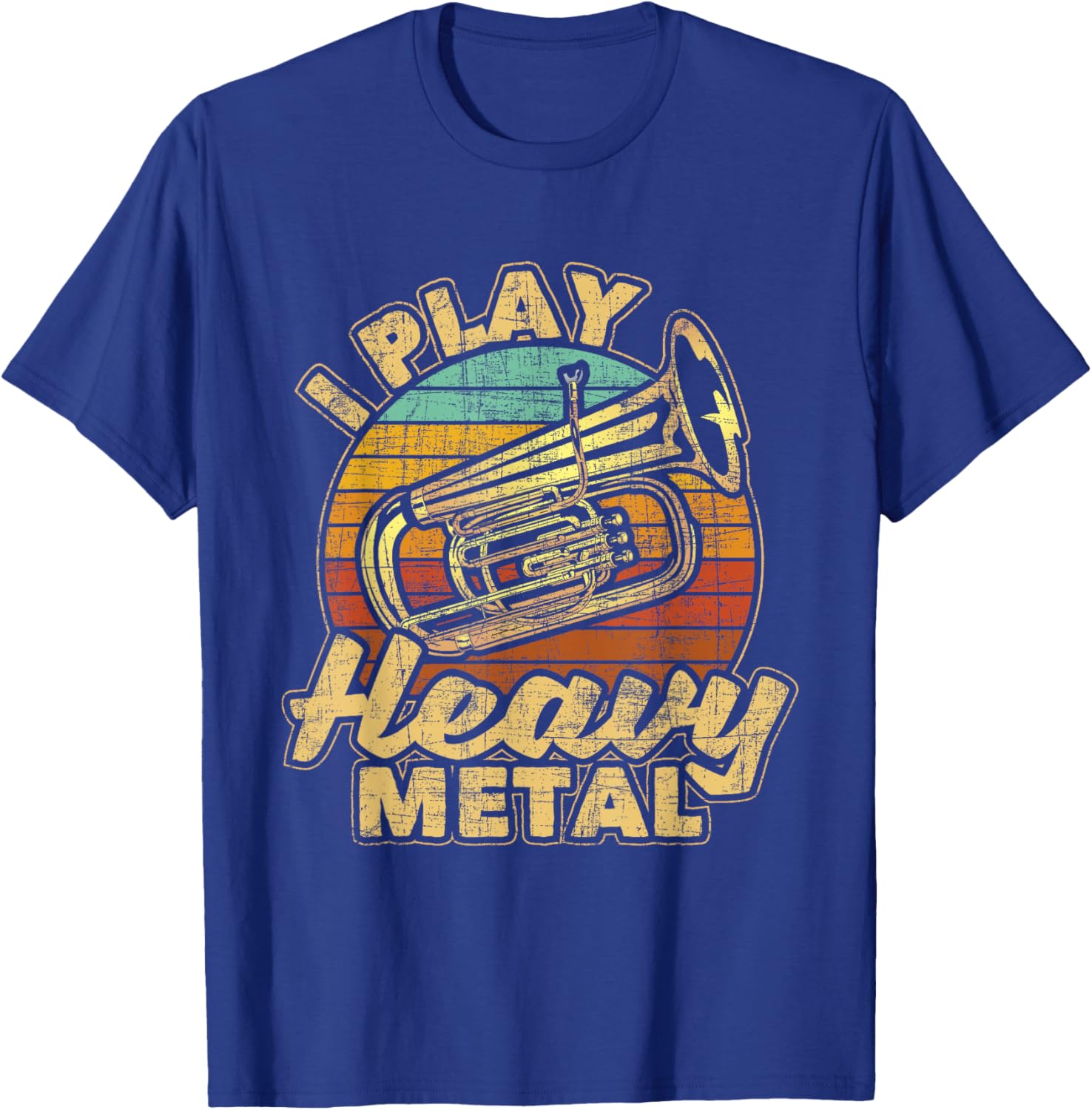 I Play Heavy Metal - Colorful Retro Baritone Marching Band T-Shirt - T-Shirt | Royal