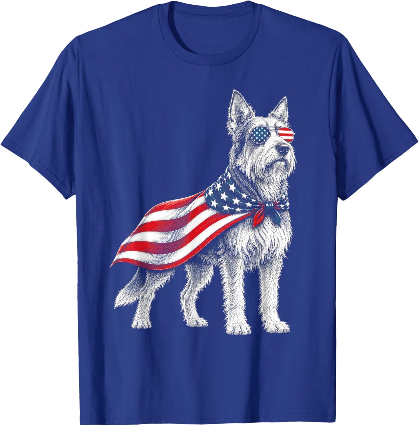 Berger Picard 4th of July US American Flag Dog Patriotic T-Shirt - T-Shirt | Royal