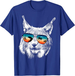 BOBCAT Shirts With Glasses Sunglasses Retro Style T-Shirt - T-Shirt | Royal