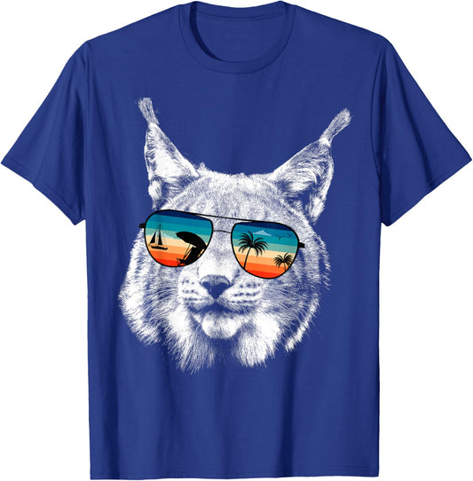 BOBCAT Shirts With Glasses Sunglasses Retro Style T-Shirt - T-Shirt | Royal