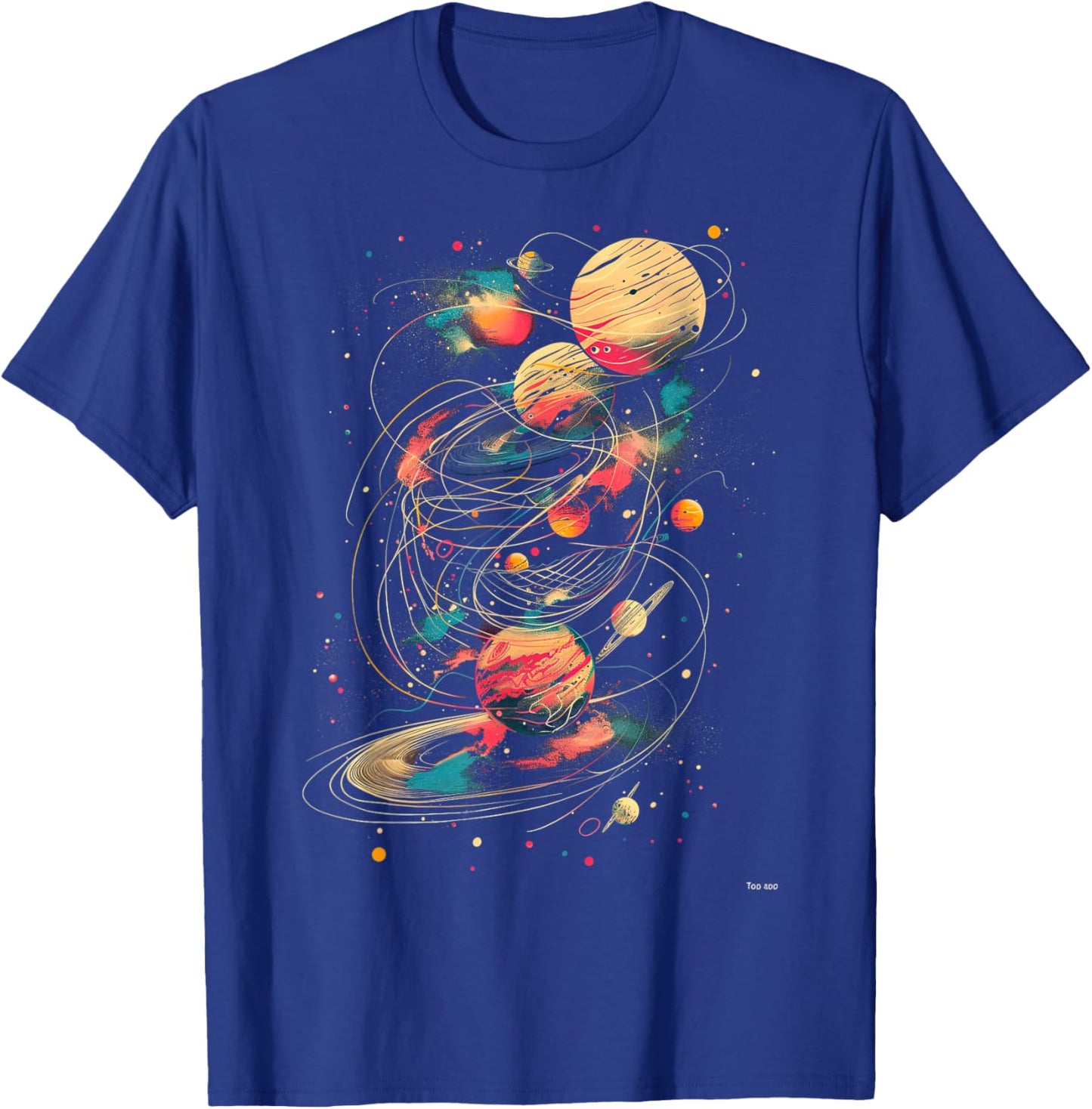 Abstract Space Black Colorful Night T-Shirt - T-Shirt | Royal