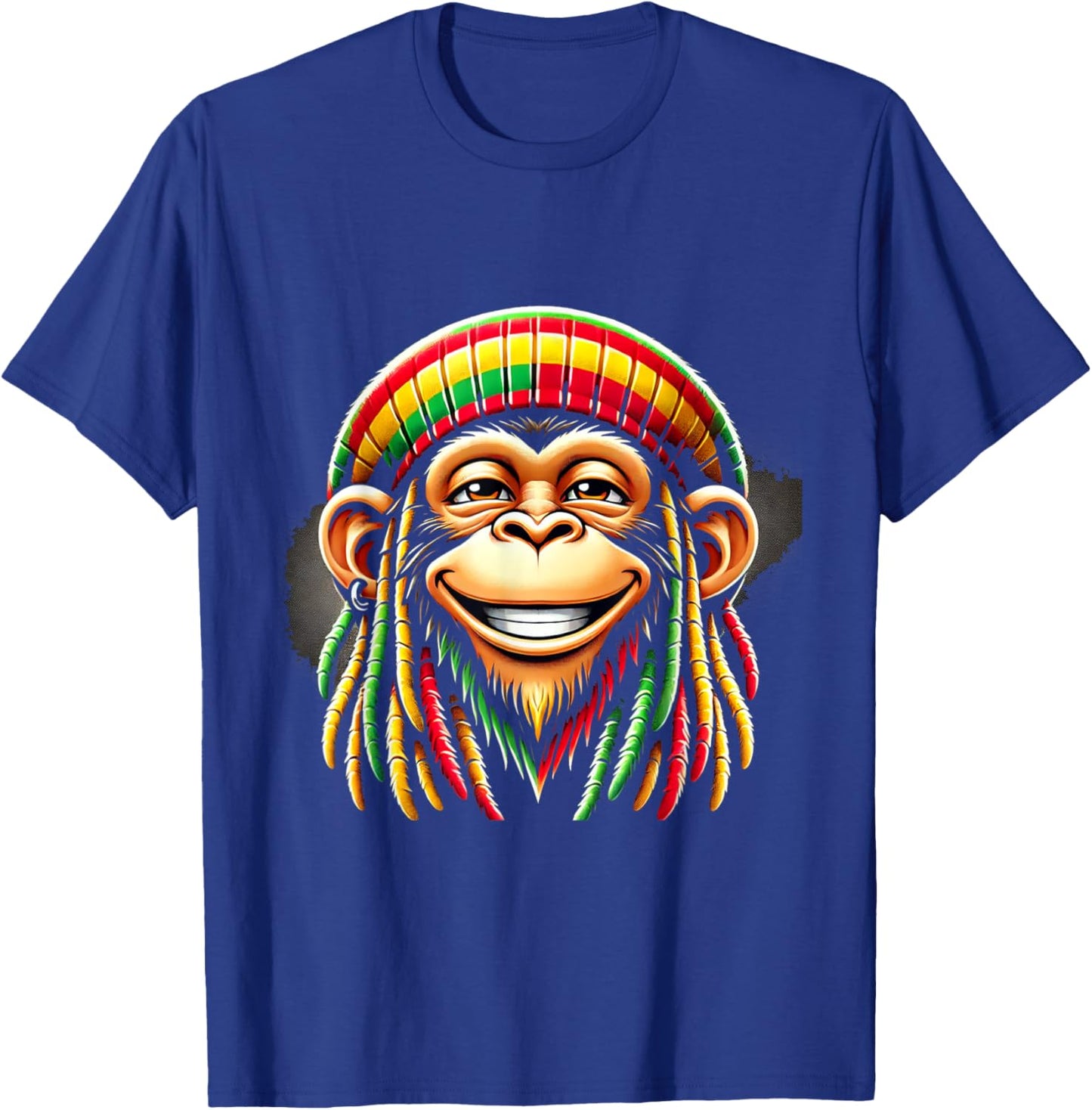 Monkey Rasta Green, Yellow, Red Animal Theme Jungle Art Monkey T-Shirt - T-Shirt | Royal