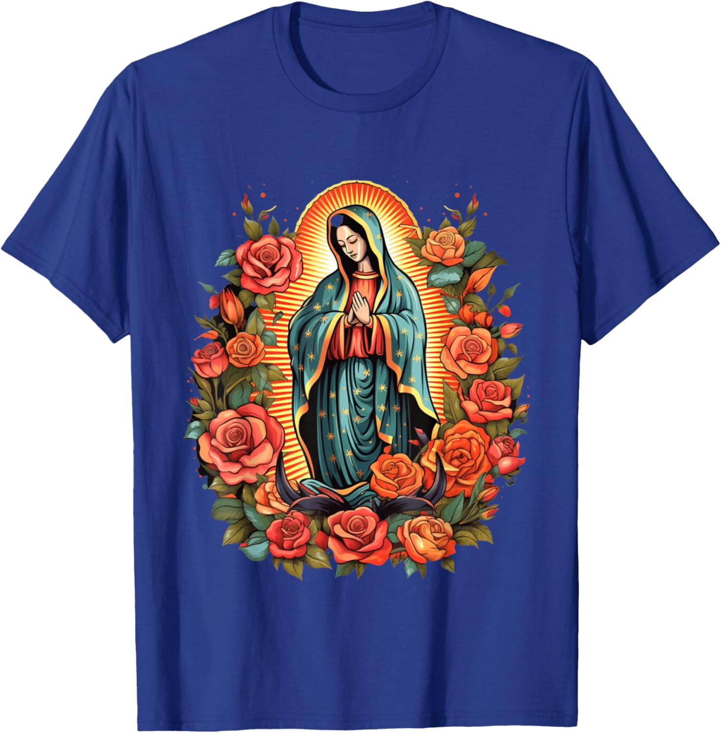 Virgen De Guadalupe Sant Mary For Christians, Catholics T-Shirt - T-Shirt | Royal