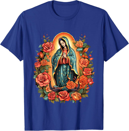 Virgen De Guadalupe Sant Mary For Christians, Catholics T-Shirt - T-Shirt | Royal