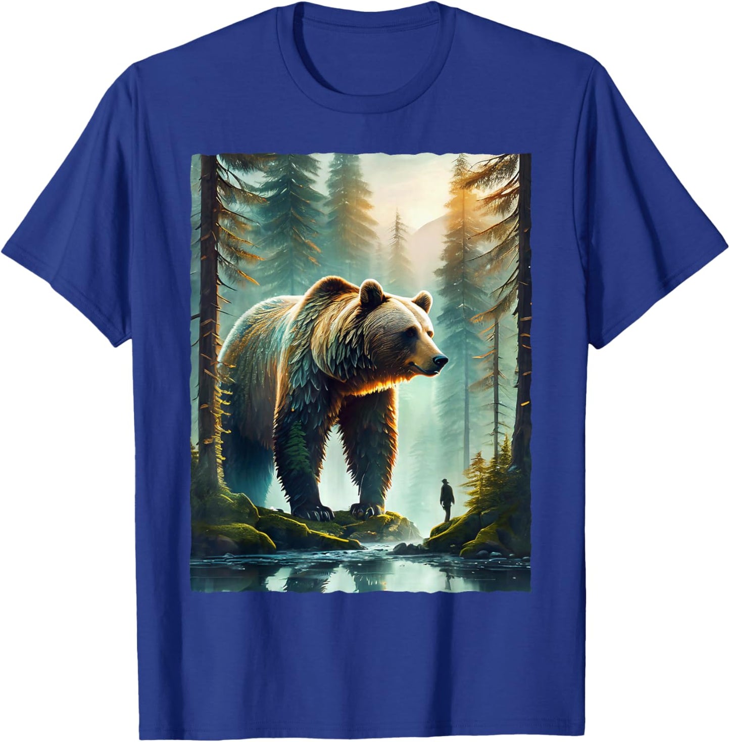 Bear and Forest Nature T-Shirt - T-Shirt | Royal