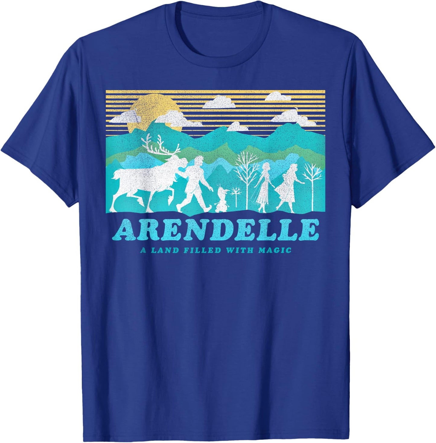 Disney Frozen 2 Arendelle Group Silhouette Poster T-Shirt - T-Shirt | Royal