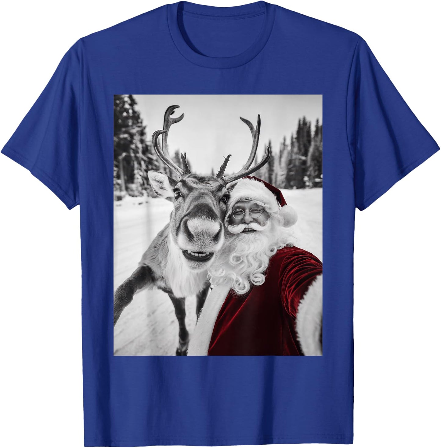 Reindeer Selfie Christmas Party Selfie Funny Reindeer Xmas T-Shirt - T-Shirt | Royal