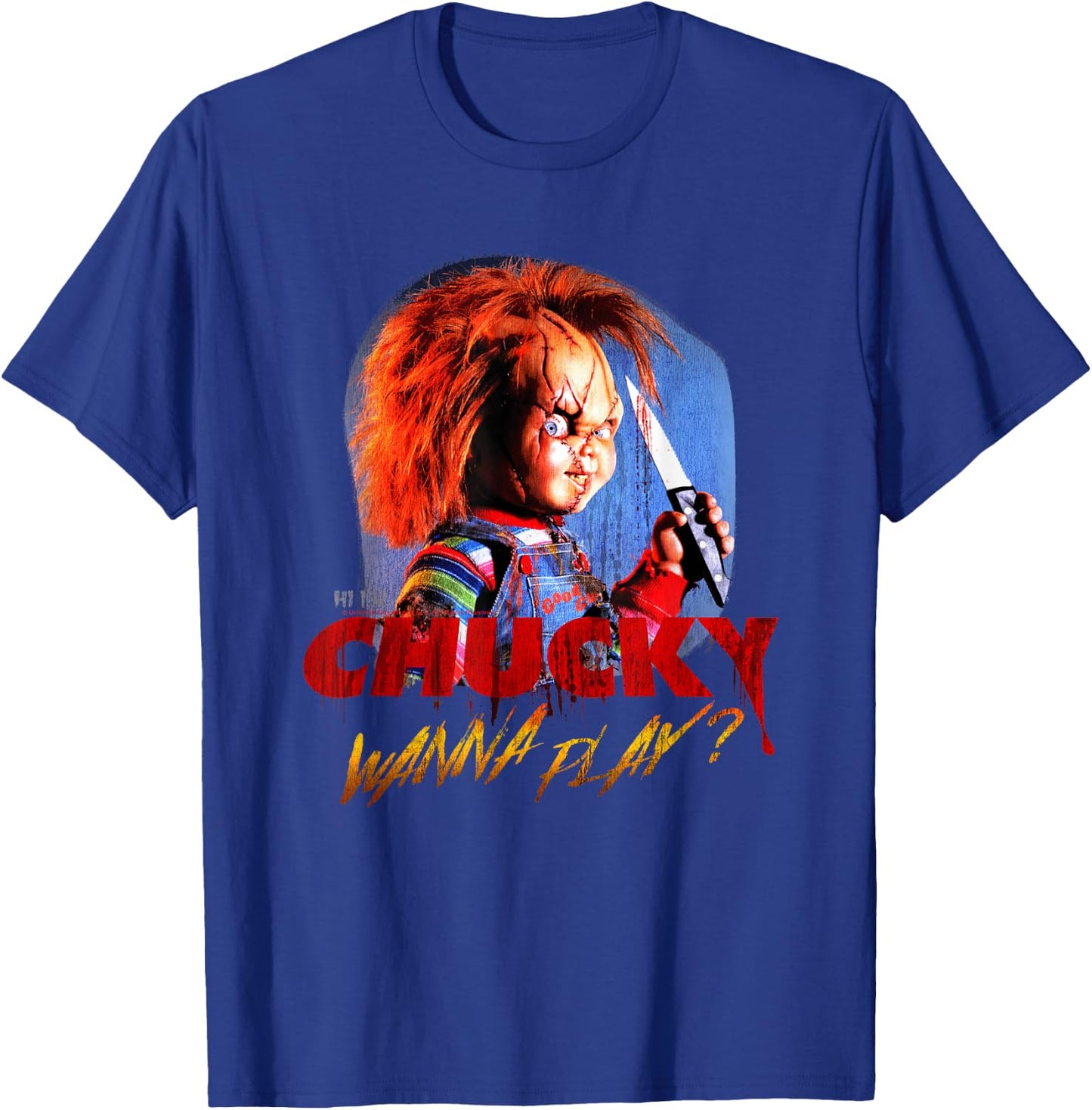 Child's Play Chucky Wanna Play Creepy Portrait Small T-Shirt - T-Shirt | Royal