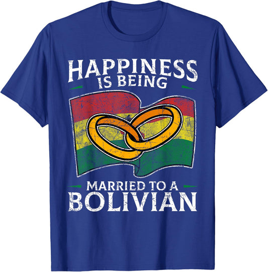 Bolivian Marriage Bolivian Married Flag Wedded Culture T-Shirt - T-Shirt | Royal