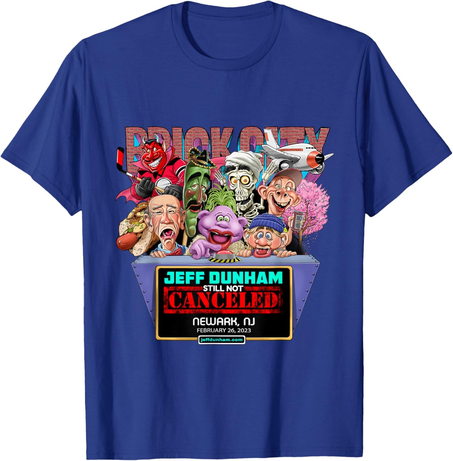 Jeff Dunham Newark, NJ (2023) T-Shirt - T-Shirt | Royal