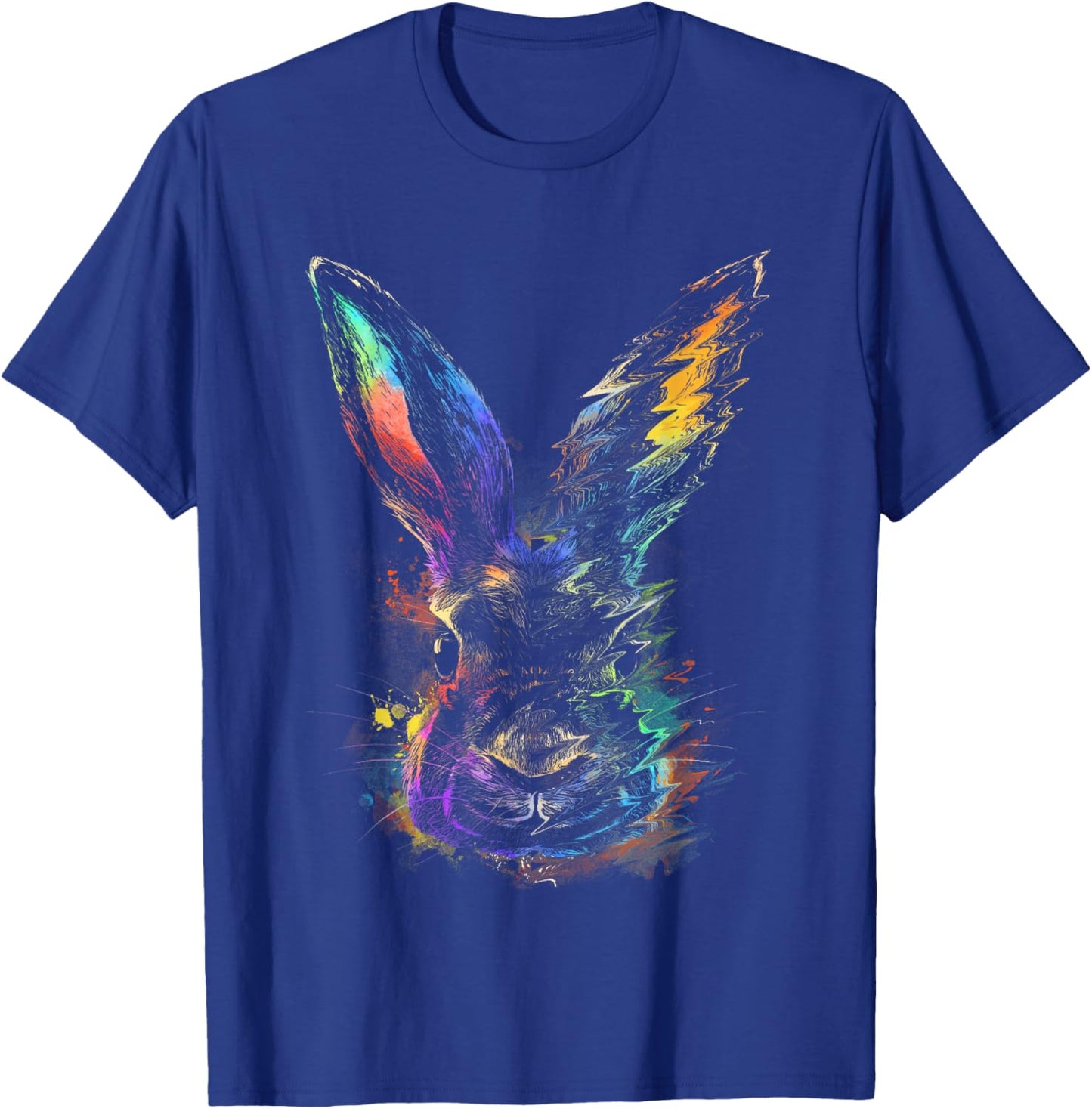 Rabbit Animal Art Colourful Artwork R T-Shirt - T-Shirt | Royal