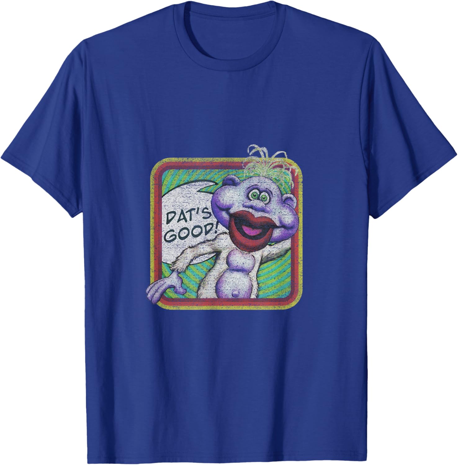 Jeff Dunham Peanut Retro Washed -Adult , Black, Small, Short Sleeve, Cartoon, Retro, Straight Fit, Polyester 100% T-Shirt - T-Shirt | Royal