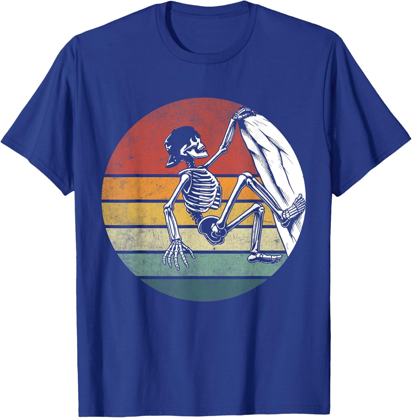 Halloween Skeleton Climber Vintage Skeleton Rock Climbing T-Shirt - T-Shirt | Royal