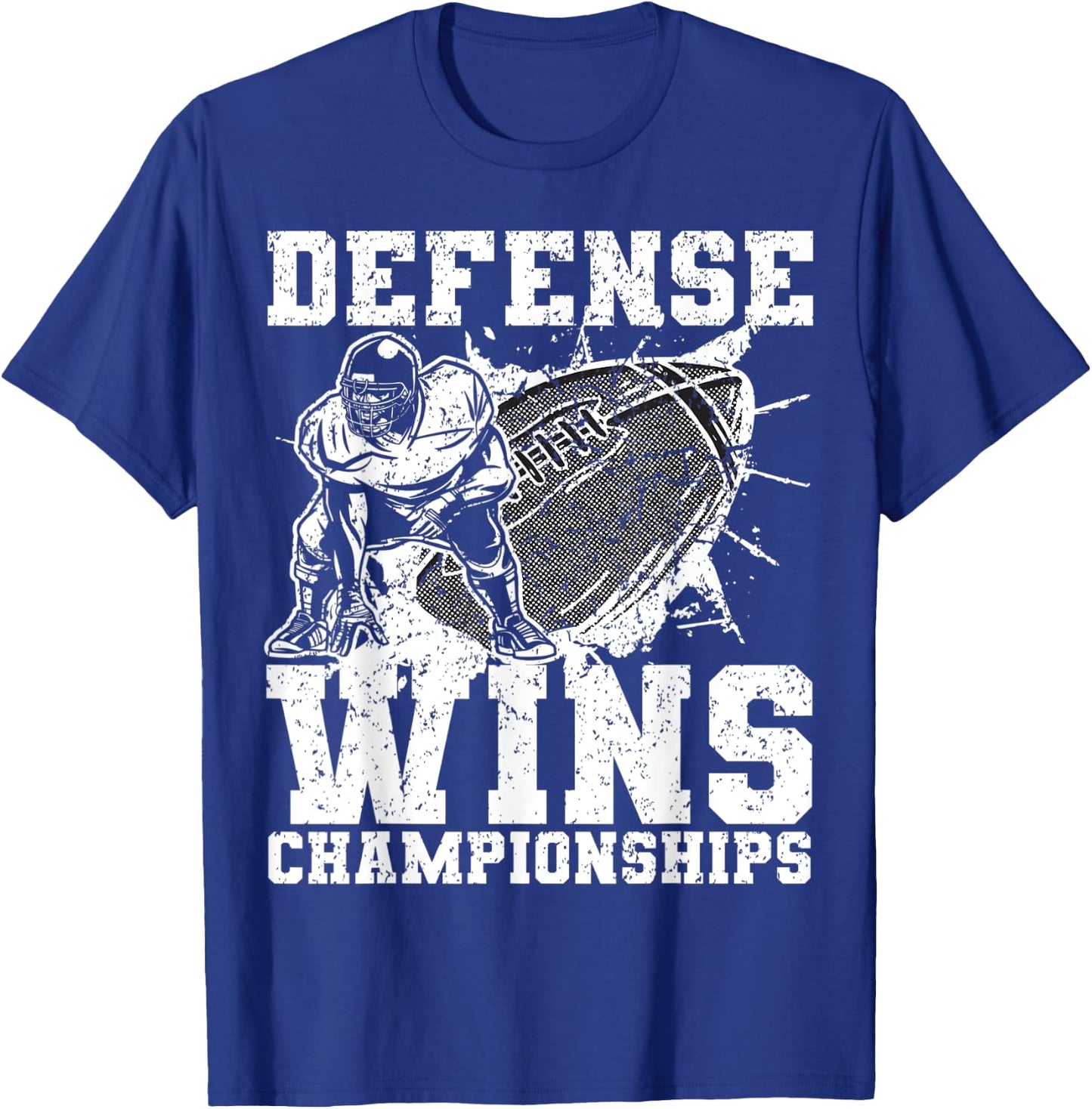 Defense wins Championships | Football Defence Lineman T-Shirt - T-Shirt | Royal