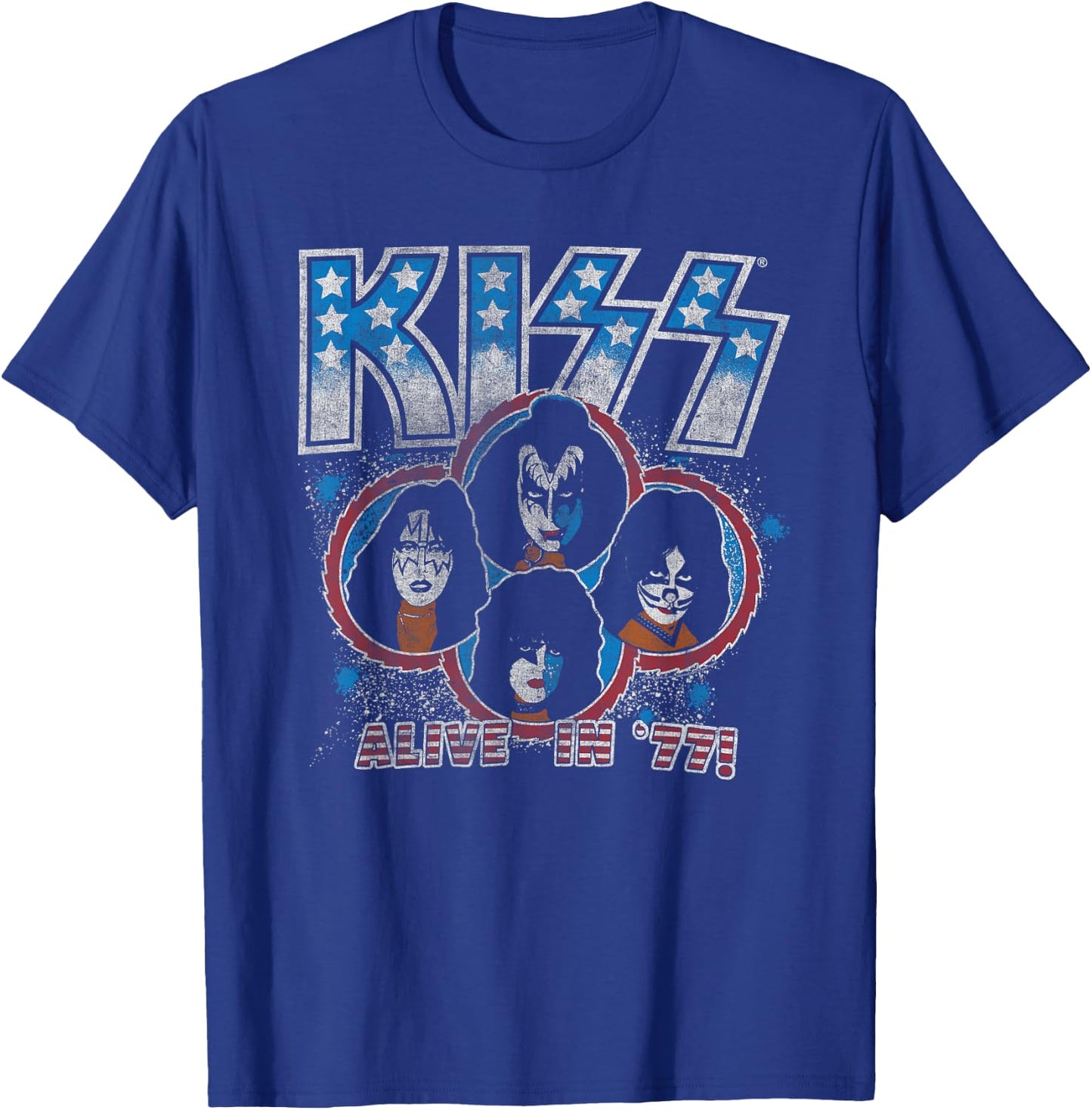 KISS - Alive in 77 T-Shirt - T-Shirt | Royal