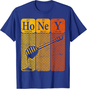 Honey Periodic Table Elements Beekeeper Retro Apiarist T-Shirt - T-Shirt | Royal