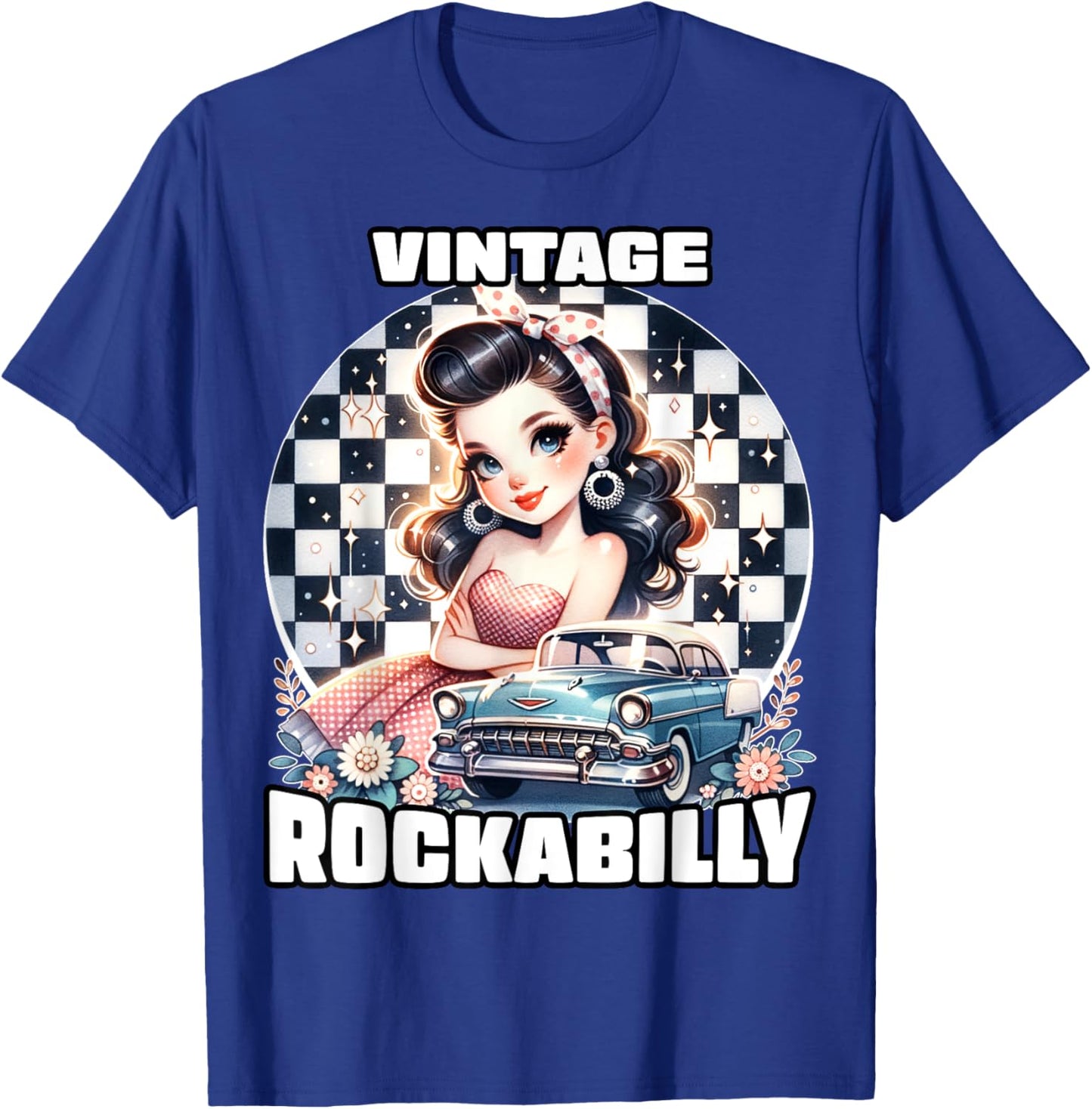 Vintage Rockabilly 50s Sock Hop Dance Doo Wop 1950s Art T-Shirt - T-Shirt | Royal