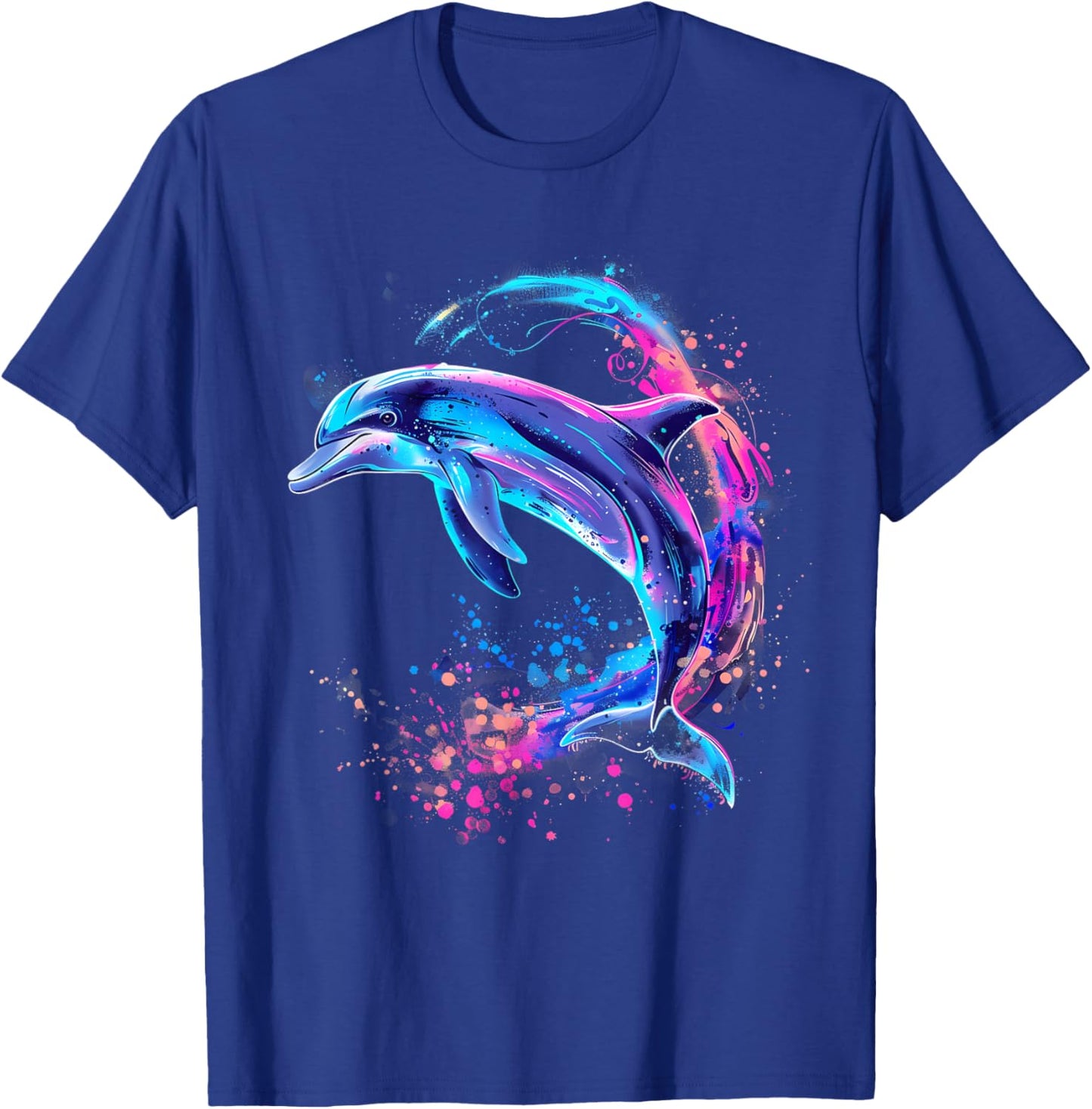 Dolphin Ocean Sea Animal Lover Artwork Sea Ocean Dolphin T-Shirt - T-Shirt | Royal