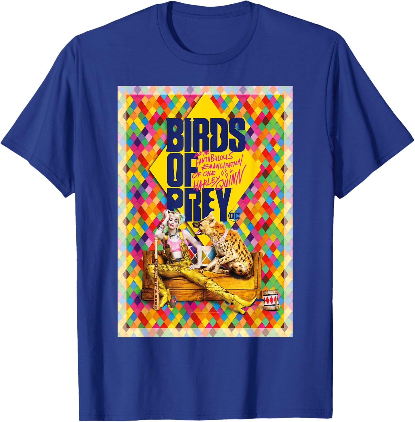 Birds Of Prey Harley Quinn Colorful Diamonds Poster T-Shirt - T-Shirt | Royal