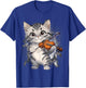 Funny Orchestra Musician Violinist Cute Cat Playing Violin T-Shirt - T-Shirt | Royal