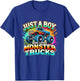 Just A Boy Who Loves Monster Trucks T-Shirt - T-Shirt | Royal