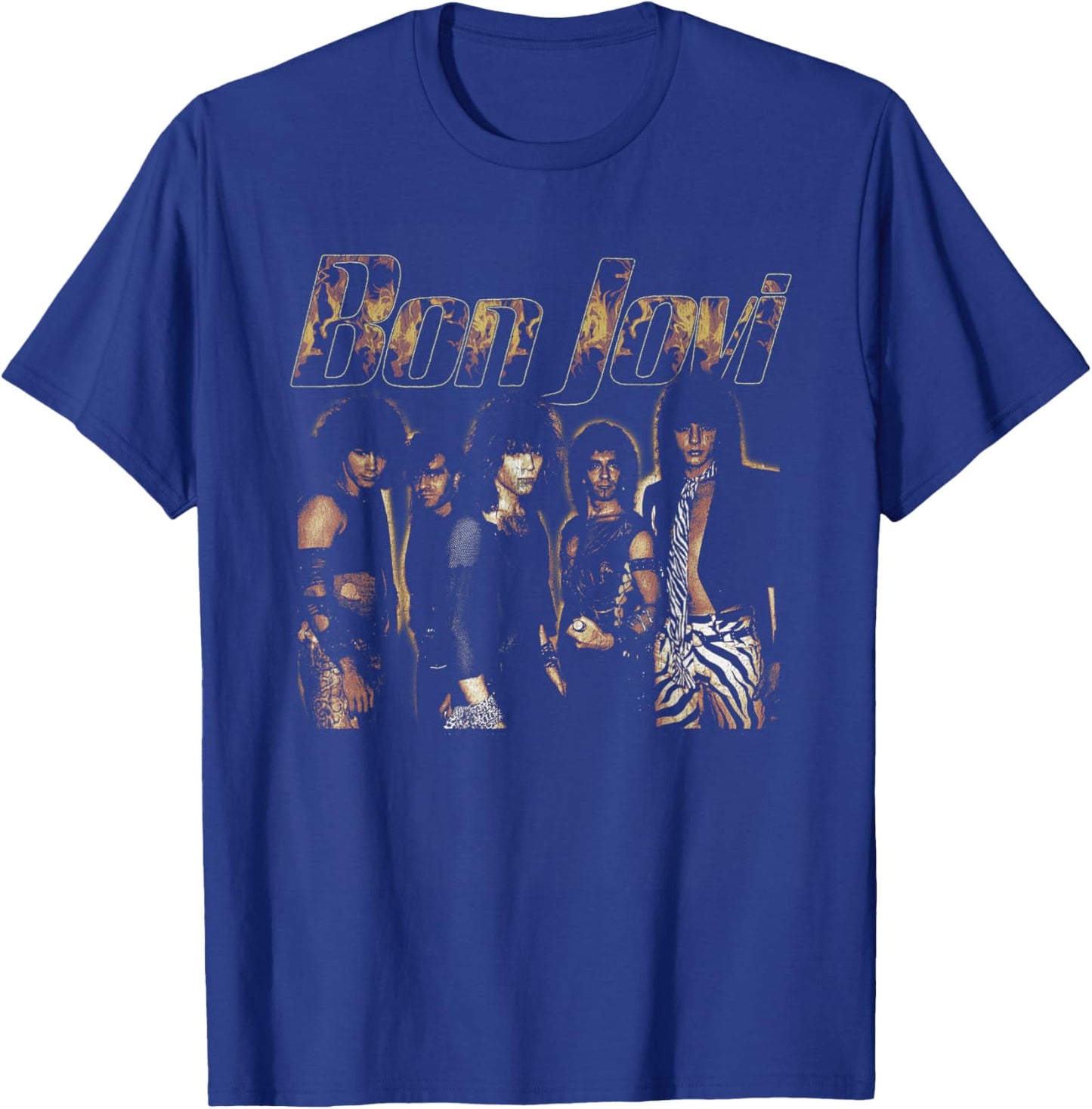 Official Bon Jovi Flames T-Shirt - T-Shirt | Royal