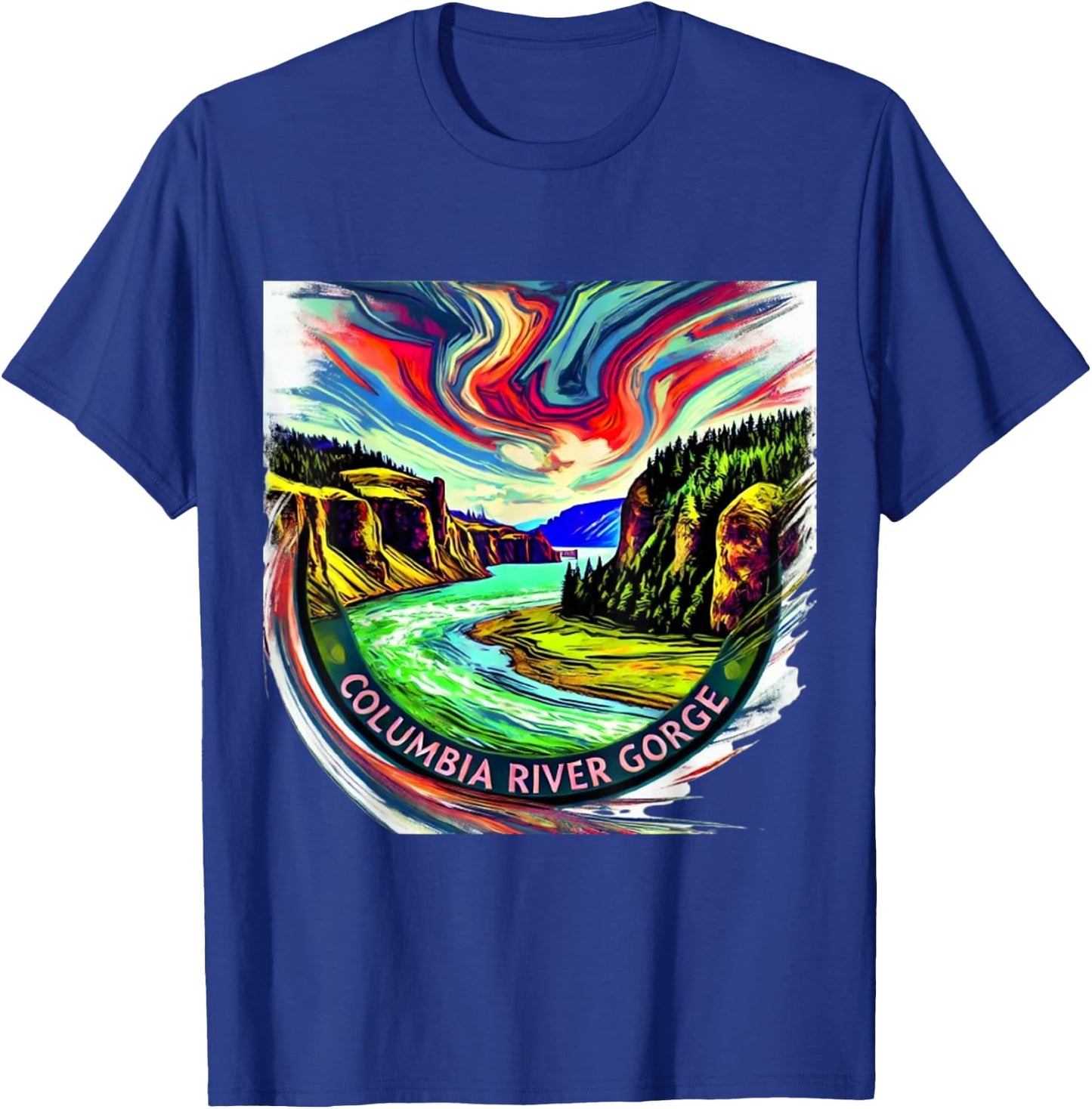 Columbia River Gorge artsy T-Shirt - T-Shirt | Royal