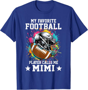 My Favorite Football Player Calls Me Mimi Mothers Day T-Shirt - T-Shirt | Royal