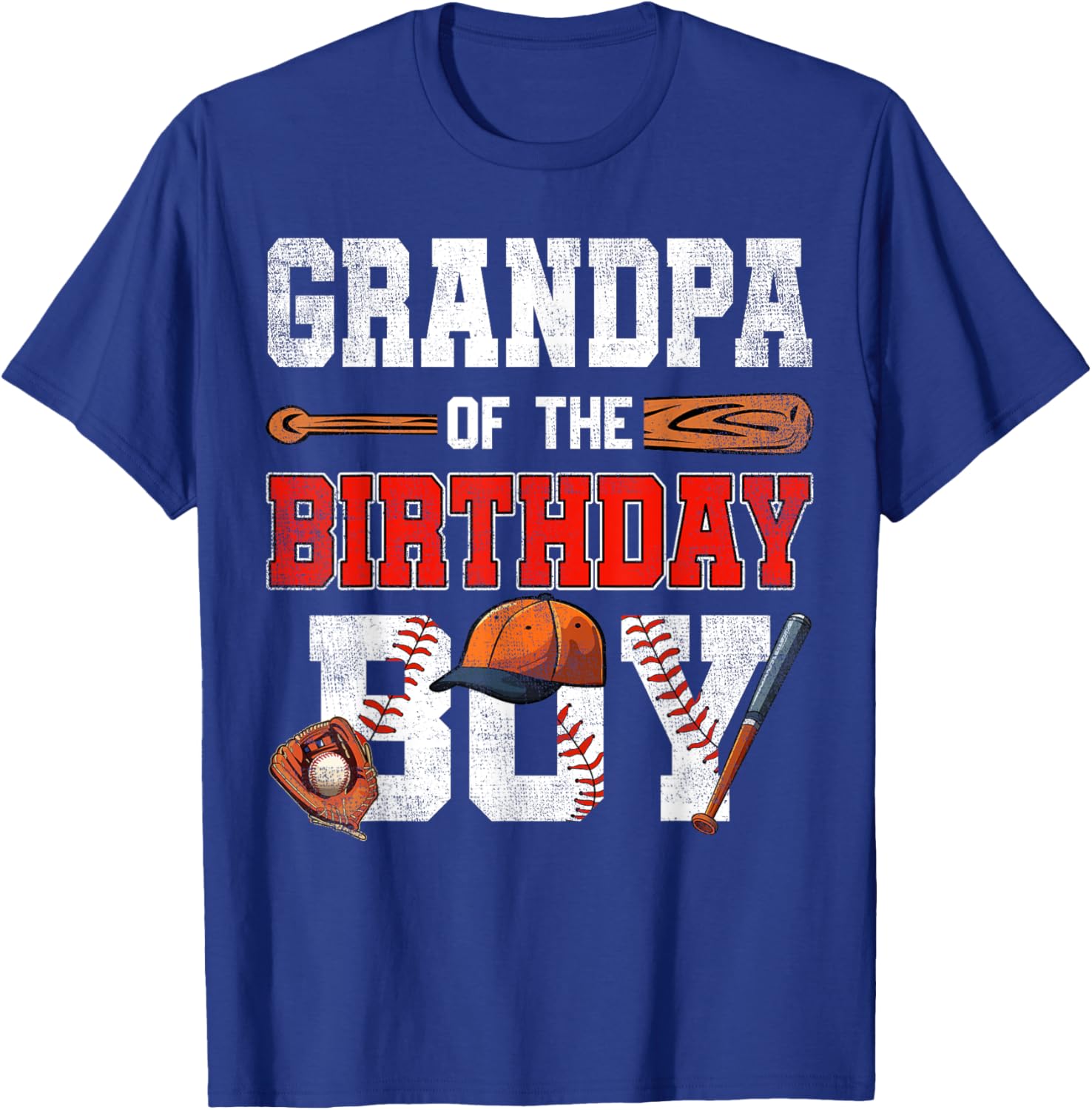 Grandpa Of The Birthday Boy Baseball Bday Family T-Shirt - T-Shirt | Royal