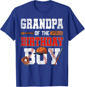 Grandpa Of The Birthday Boy Baseball Bday Family T-Shirt - T-Shirt | Royal