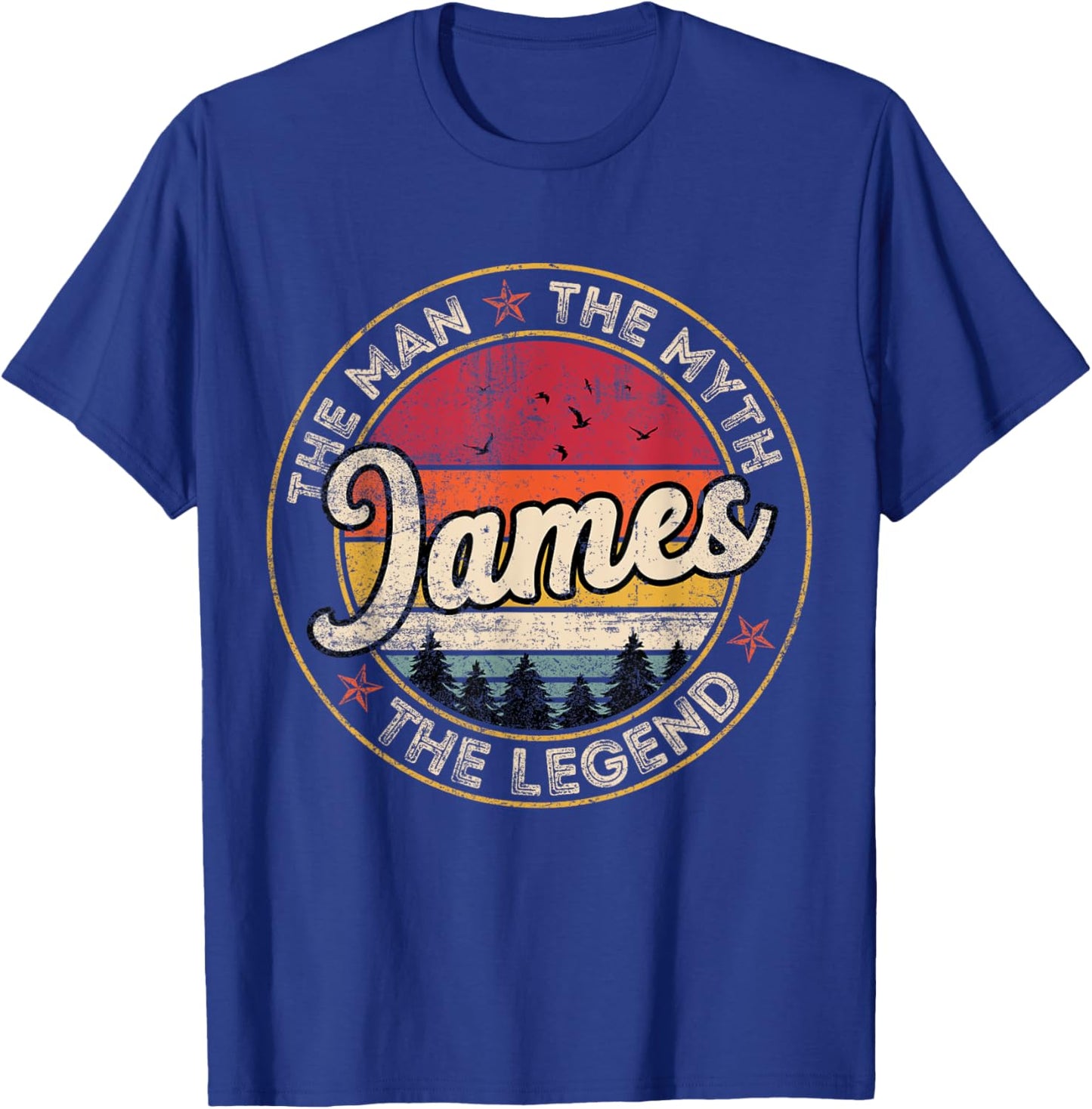 James The Man The Myth The Legend Personalized Name T-Shirt - T-Shirt | Royal