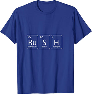 Rush (Ru-S-H) Periodic Table Element Chemistry Gift T-Shirt - T-Shirt | Royal