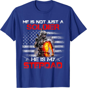 My Stepdad Is A Soldier Proud Army Stepson Stepdaughter T-Shirt - T-Shirt | Royal