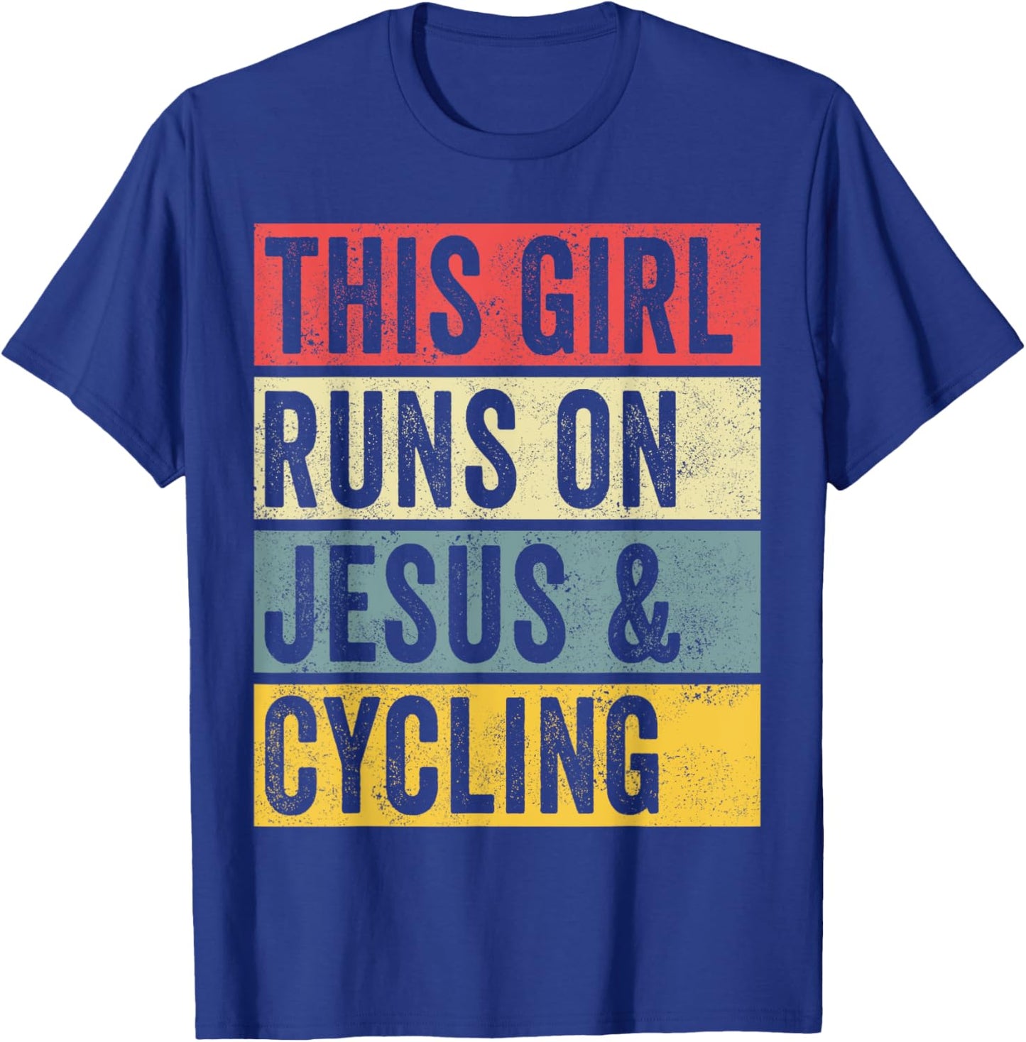 Funny Cycling Jesus Dogs And Cycling Biker Spin Mount T-Shirt - T-Shirt | Royal