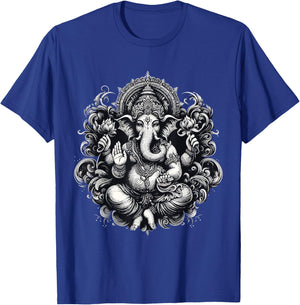 Ganesh Symbol Yoga Hindu Elephant God Ganesha Puja T-Shirt - T-Shirt | Royal
