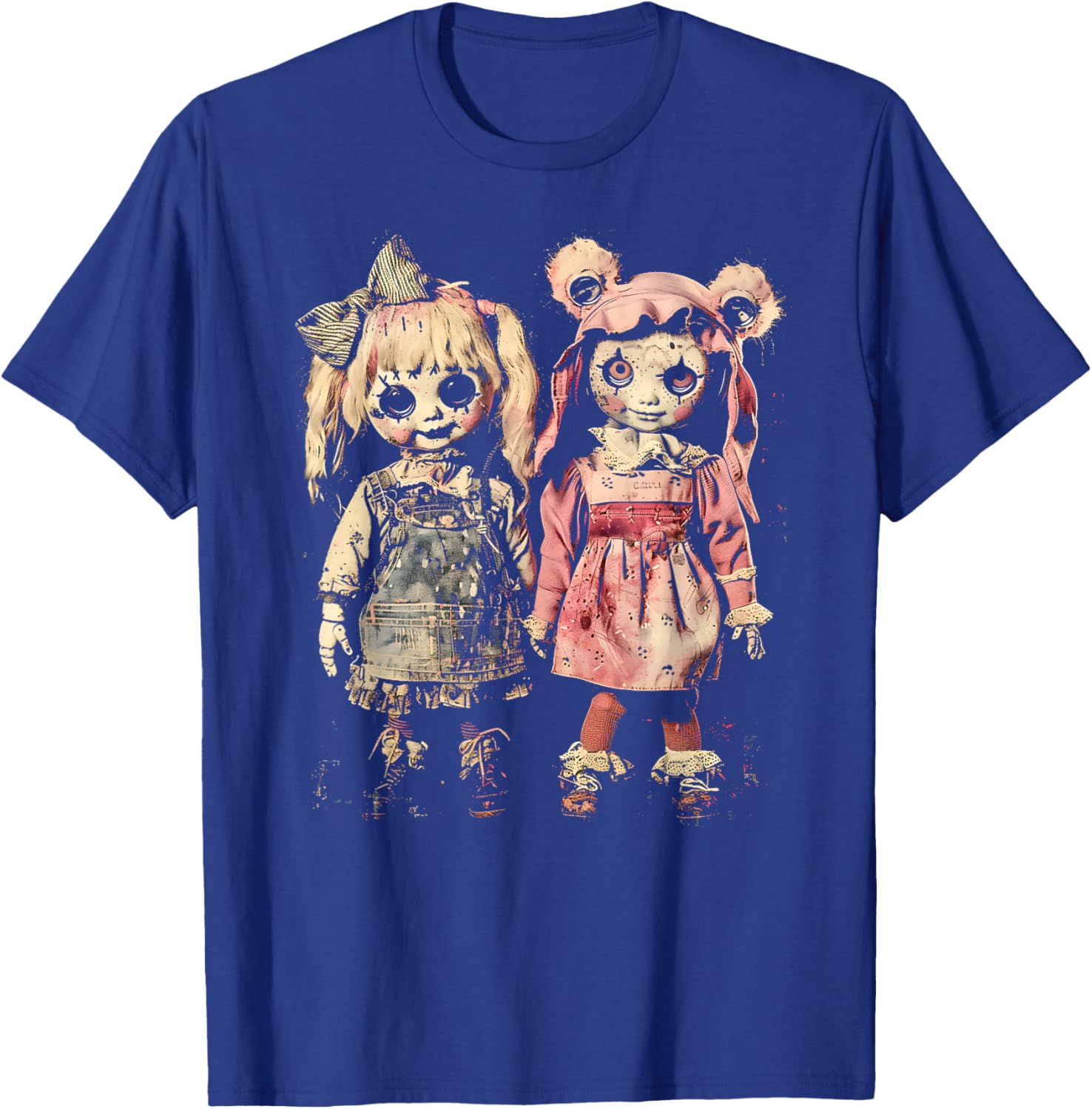 Creepy Doll Haunted Toy Horror Pastel Goth Alt Scary Dolls T-Shirt - T-Shirt | Royal