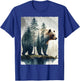 Grizzly Bear Forest Silhouette Nature Hiking Camping Art T-Shirt - T-Shirt | Royal