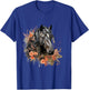 Floral Wild Horse Country Horse Riding , Small, Black T-Shirt - T-Shirt | Royal