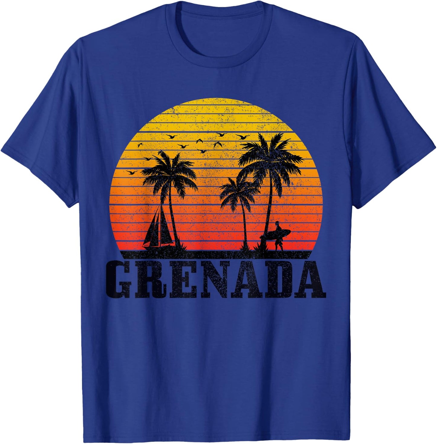 Grenada Surfer Vintage Caribbean Souvenir T-Shirt - T-Shirt | Royal