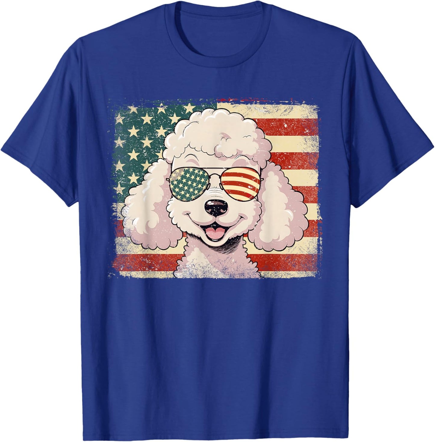 Patriotic Toy Poodle Dog Lover USA Flag 4th Of July T-Shirt - T-Shirt | Royal