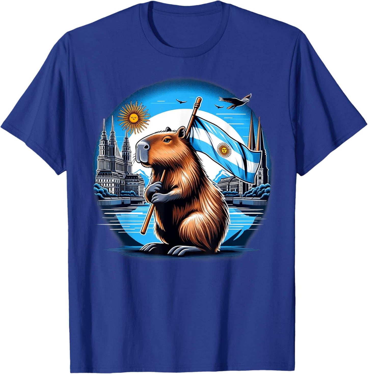 Argentina Flag Capybara - National Day Capivara T-Shirt - T-Shirt | Royal