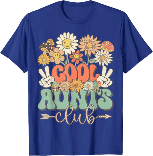 Cool Aunts Club Groovy Retro Aunt Auntie Matching Family T-Shirt - T-Shirt | Royal