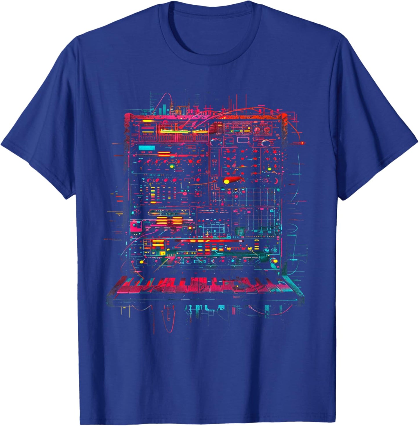 Synthesizer Cyberpunk T-Shirt - T-Shirt | Royal